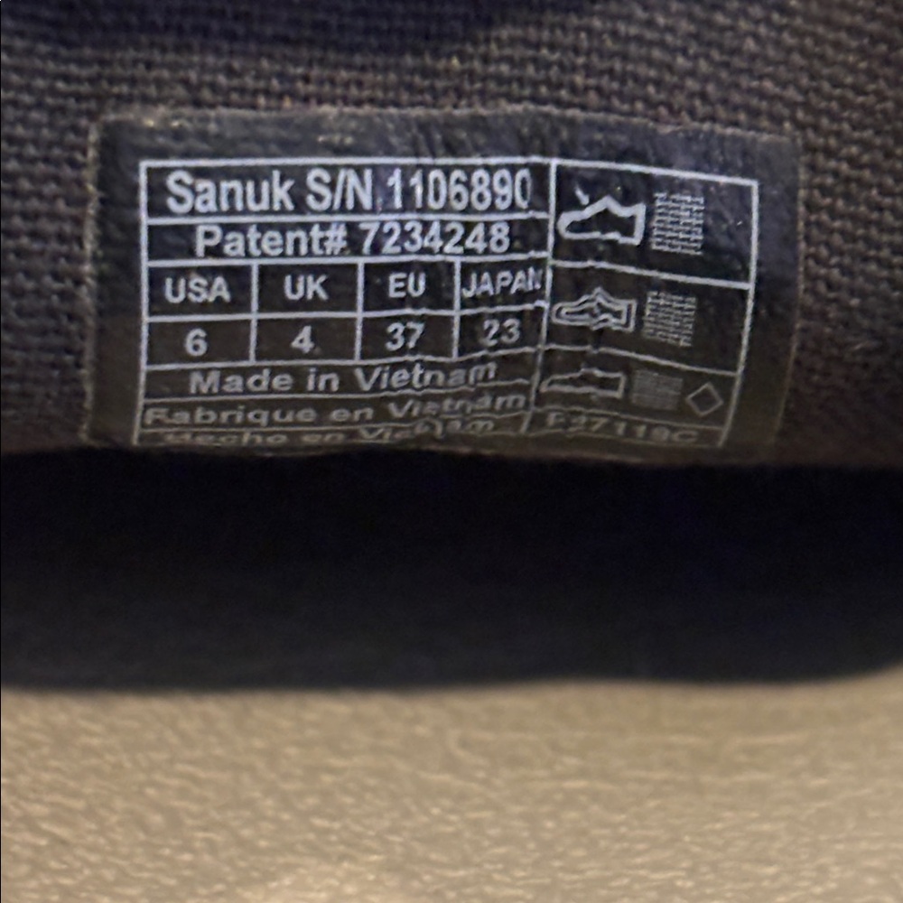SANUK CHARCOAL MULTI DONNA BLANKET SIDEWALK SURFER SHOES Womens size 6 - Picture 3 of 5